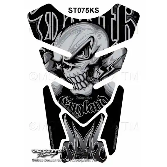 Wyjątkowa oferta MOTOGRAFIX TANKPAD DEATH SKULL SILVER/BLACK ST075KS